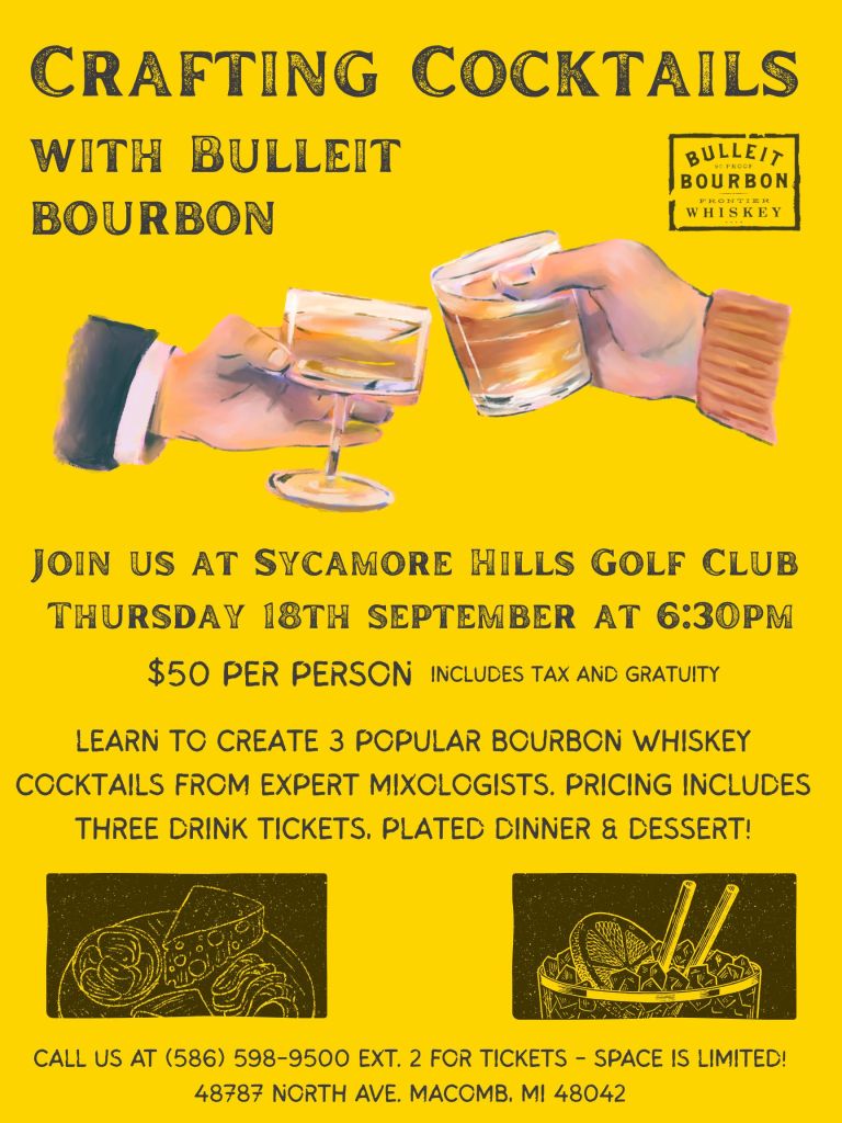 Crafting Cocktails Event flyer